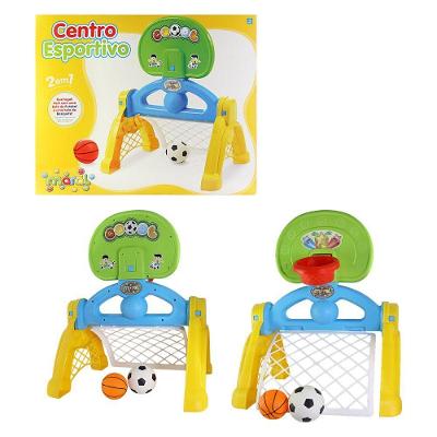 Centro Esportivo Infantil 2 Em 1 Basquete E Futebol Didático Para Crianças