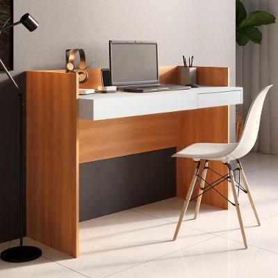 Escrivaninha Mesa Computador Telasul Versa Home Freijó Freijó Com Branco