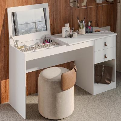 Escrivaninha E Penteadeira Telasul Versa Home Com Espelho 2 Gavetas Branco