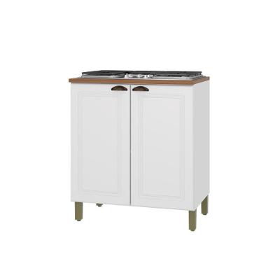 Balcão Para Cozinha 80cm 2 Portas Com Tampo Firenze Branco Indekes 