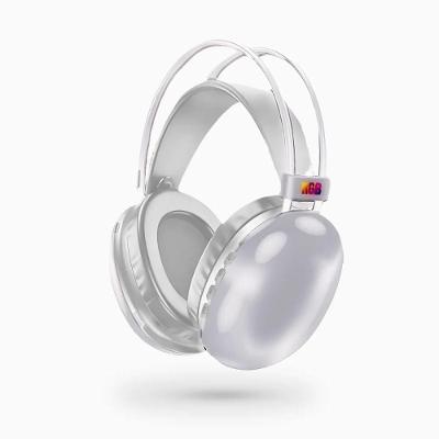 Fone De Ouvido Branco Sem Fio Bluetooth Led Rgb Recarregável