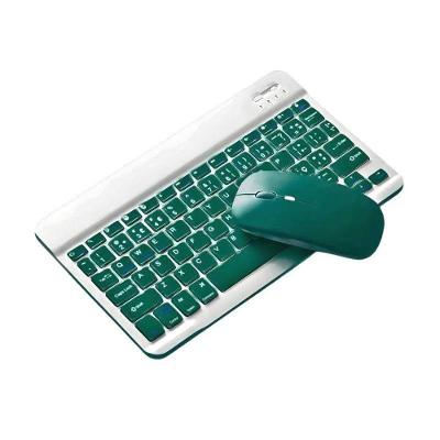 Kit Com Teclado Sem Fio E Mouse Recarregável Verde Escuro