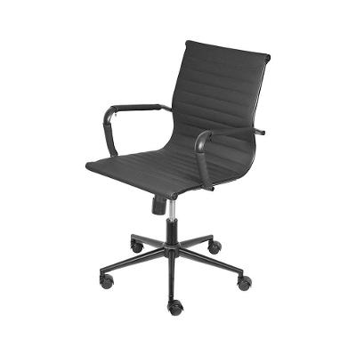 Cadeira Or-3301 Baixa Em Pu Com Base De Rodízio Or Design Preto