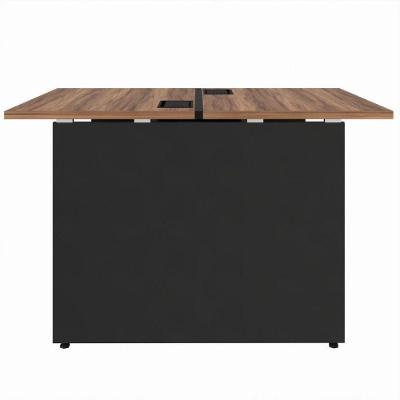 Plataforma Dupla Office 120cm Pé Painel Web Office Nogal/preto