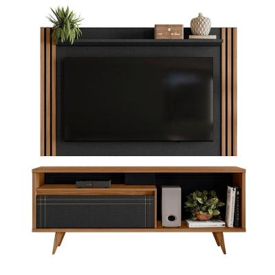 Conjunto Para Sala Com Rack Nt1315 E Painel Nt1375 Para Tv Até 65 Freijó Preto Tx Notável Móveis Freijó Trend/preto Tx