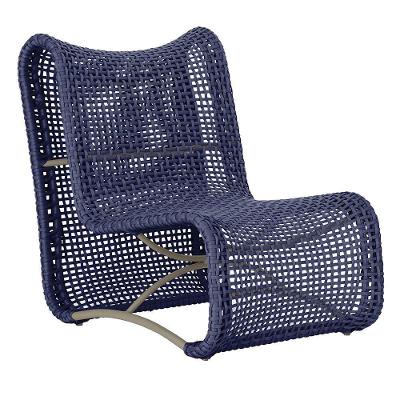 Cadeira Poltrona Texas Corda Náutica Varanda Jardim Azul