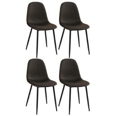 Kit - 4 X Cadeiras Estofadas Montana - Preto