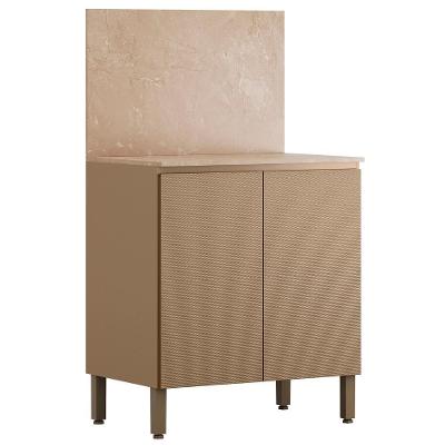 Balcão De Cozinha Com Tampo 80cm 2 Portas Minsk Vanilla Z06 - Mpozenato
