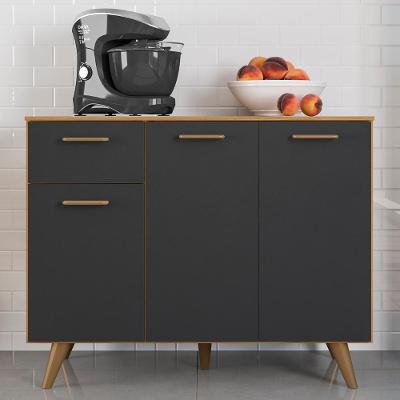 Balcão De Cozinha 105cm Amélia Freijó Uv-grafite Acetinado Z44 - Mpozenato