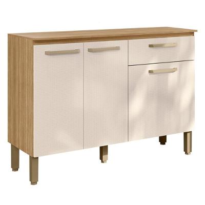 Balcão De Cozinha Com Tampo 120cm Louis Plus Freijó-soft Z06 - Mpozenato