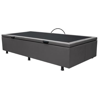 Base Box Baú Para Cama Solteiro 88x188cm Liz S05 Sintético Cinza - Mpozenato