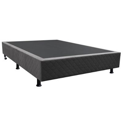 Base Box Para Cama Casal 138x188cm Liz S05 Suede Bordado Cinza - Mpozenato