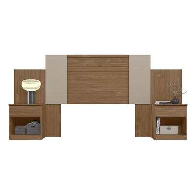 Cabeceira Casal Extensível E Mesas Cany Carvalho-fendi Z17 - Mpozenato