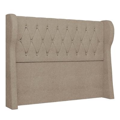 Cabeceira Casal Cama Box 140cm Malva Z04 Boucle Capuccino - Mpozenato