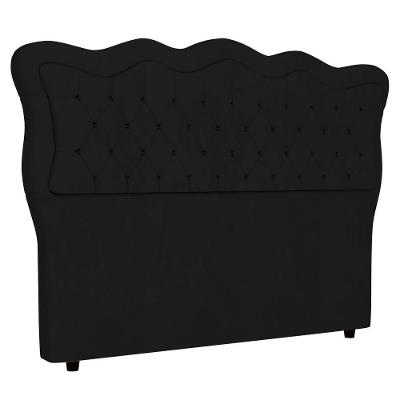 Cabeceira Casal Cama Box 140cm Oregon Z04 Veludo Preto - Mpozenato