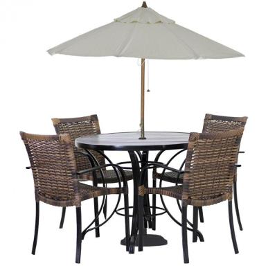 Conjunto De 4 Cadeiras Ascoli E Mesa Com Ombrelone Argila