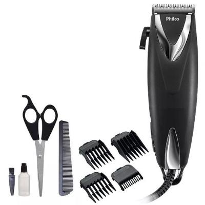 Maquina Cortar Cabelos Philco 18w Com 4 Pentes Luxxblack 110V
