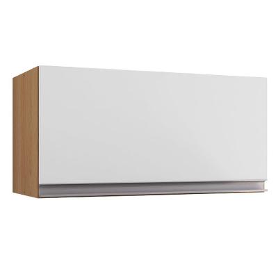 Armário Aéreo De Cozinha Para Geladeira Andréia 1 Porta 60cm Amêndoa/Branco