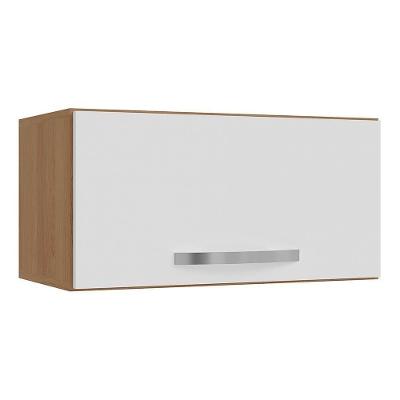 Armário Aéreo Para Geladeira 1 Porta 60cm Amêndoa/Branco