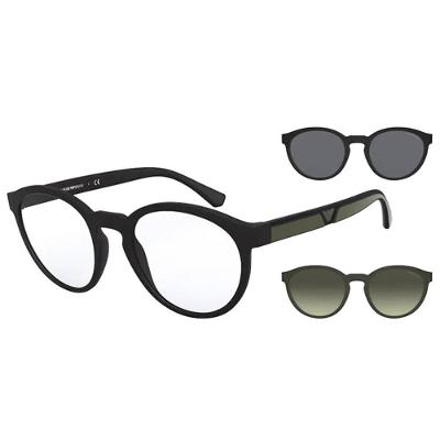 Armação De Óculos Clip On Empório Armani Ea4152 5042-1w - Verde Militar