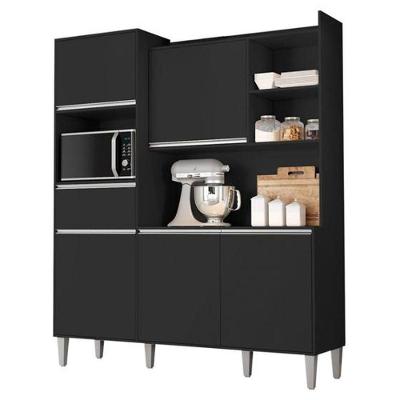 Kit De Cozinha Compacta 160cm Isabel Com 5 Portas Preto