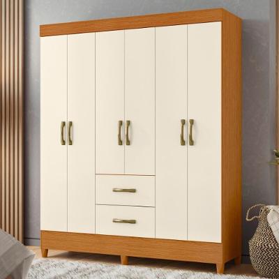 Guarda Roupa 6 Portas Cancun Cinamomo Off White