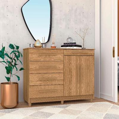 Cômoda Sapateira Orion Nature Brisa 5 Gavetas 2 Portas