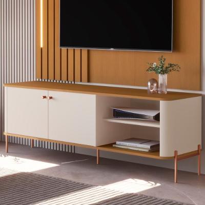 Rack Para Tv 58 Polegadas Olaf Off White Nature Bronze