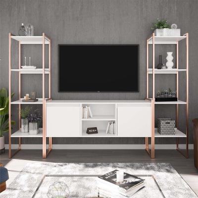 Rack Com Estante 2 Portas Manila Branco Cobre