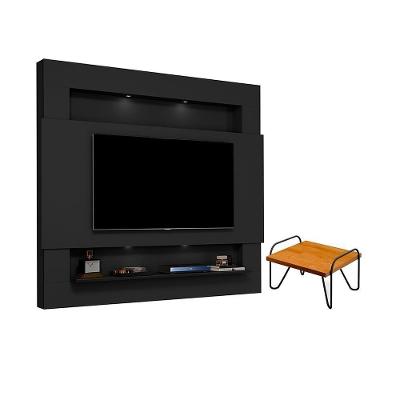 Painel E Mesa De Centro Tóquio Preto Naturale