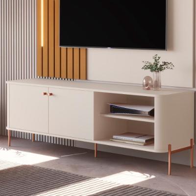 Rack Para Tv 58 Polegadas Olaf Off White Bronze