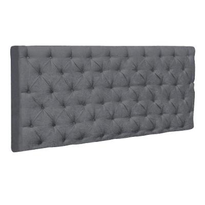 Cabeceira Painel Cristal Para Cama Box Casal 1,40 M Suede Cinza 1403 - D'rossi