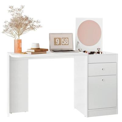 Penteadeira Escrivaninha Com Espelho 129cm Mandi A02 Branco - Mpozenato