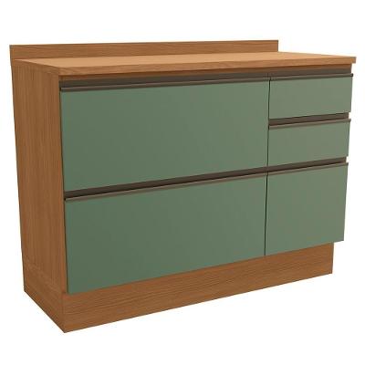 Balcao Com Tampo 1p 4g 120 Cm Maxxi G746 Canela Verde Kappesberg Canela Verde
