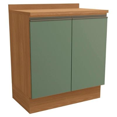 Balcao Com Tampo 2 Portas 80 Cm Maxxi G744 Canela Verde Kappesberg Canela Verde