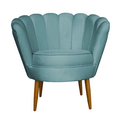 Poltrona Petala Para Sala Tv E Recepção - Leo Decor Azul Turqueza