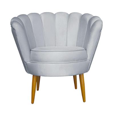 Poltrona Petala Para Sala Tv E Recepção - Leo Decor Cinza