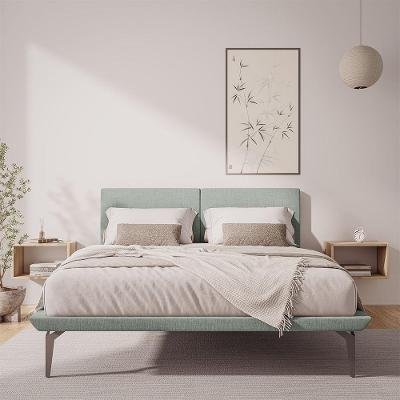 Base Box Cama Japonesa Toquio Casal Com Cabeceira Almofada Linho Cinza