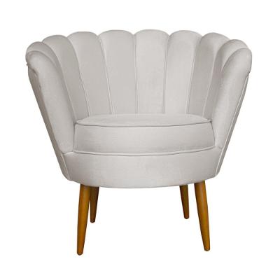 Poltrona Petala Para Sala Tv E Recepção - Leo Decor Bege
