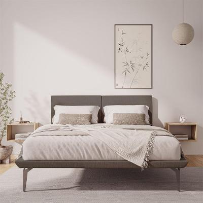 Base Box Cama Japonesa Toquio Queen Com Cabeceira Almofada Linho Marrom