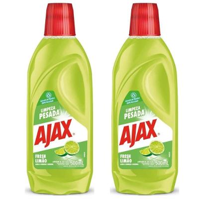 Kit 2 Limpador Diluível Ajax Fresh Limão Limpeza Pesada 500ml