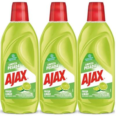 Kit 3 Limpador Ajax Fresh Limão Limpeza Pesada 500ml