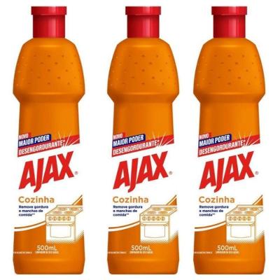 Kit 3 Limpador Desengordurante Uso Geral Ajax Especialista Cozinha 500ml