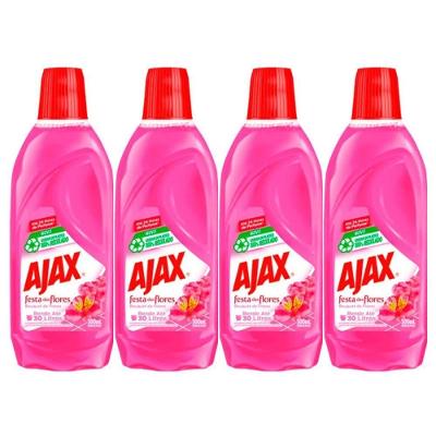 Kit 4 Limpador Diluível Ajax Festa Das Flores Bouquet De Flores 500ml