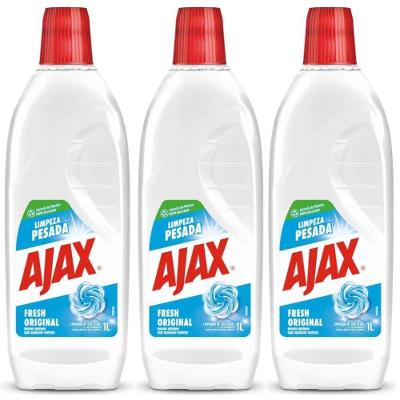 Kit 3 Limpador Ajax Fresh Limpeza Pesada 1 Litro