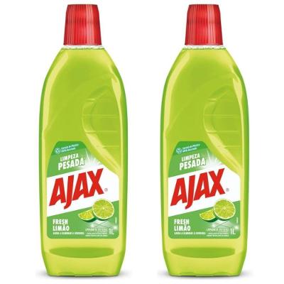 Kit 2 Limpador Ajax Fresh Limão Limpeza Pesada 1 Litro
