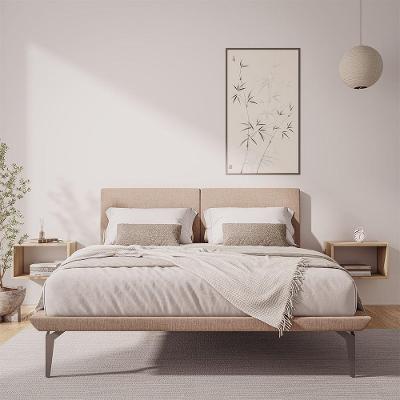 Cama Japonesa Toquio King Com Cabeceira Almofada Linho Bege