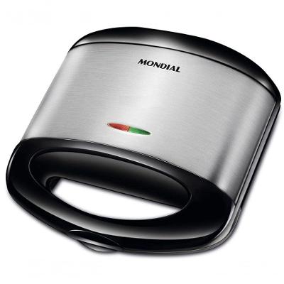Sanduicheira 800w Mondial Antiaderente Grelhas Duplas Preto 110V