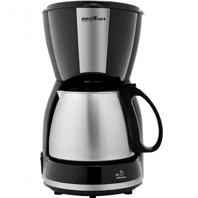Cafeteira Eletrica 15 Cafes 550w Britania 1.2l Inox 110V Jarra Em Inox