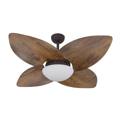 Ventilador De Teto Dormamu Marrom Texturizado 4 Pás Rádica Imbuia 220v